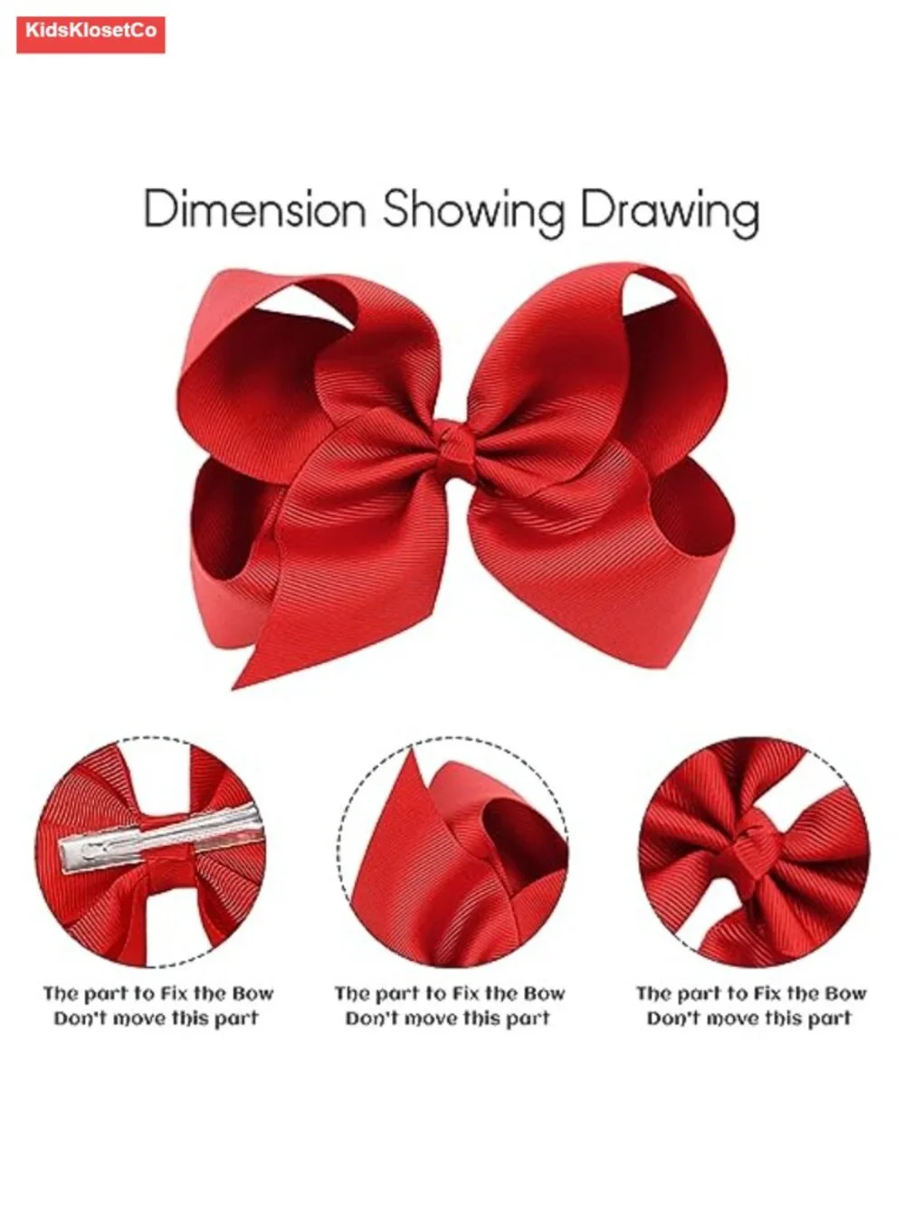 20-Pack 6 Inch Grosgrain Ribbon Hair Bows with Alligator Clips